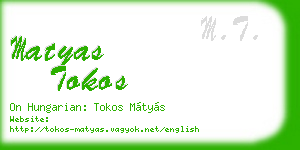matyas tokos business card